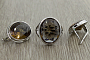 Комплект "Султан-75" султанит, покрытие родий, размеры кольца: 17, 18, 19, 20