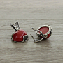 Серьги "Фелиса" из красного коралла (имитация), овальные