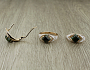 Комплект "Сэра-11", серафинит (Россия), покрытие под золото, размеры кольца: 17, 18, 19, 20