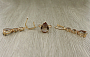 Комплект "Султан-1", султанит, покрытие под золото, размеры кольца: 17, 18, 19, 20