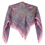 Платок шёлк с рисунком розовый с голубым