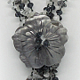 Колье Волосатик с чешским стеклом и перламутром "Примула-2", галька, четыре нитки, короткое 55см