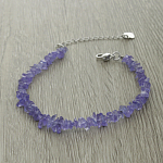 Опал (Перу) фиолетовый браслет из гальки 5мм, длина от 17см...22см