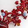 Бусы авторские "Незабудка" с красным кораллом(имитация), жемчугом и камнями-самоцветами , средние 62см