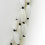 Колье перламутр белый с гранеными вставками "Астра", 5 нитей, среднее 65см