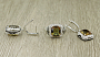 Комплект "Султан-22", султанит, покрытие родий, размеры кольца: 17, 18, 19, 20