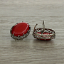 Серьги "Николина" из красного коралла (имитация), овальные